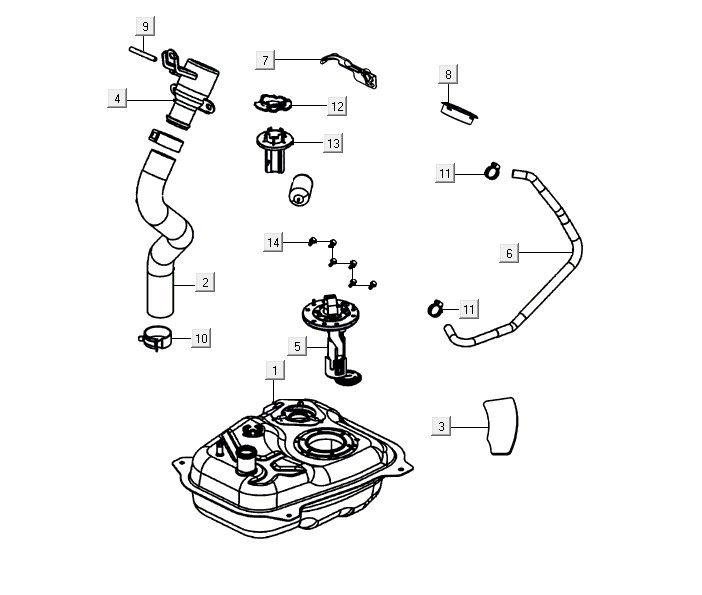 Benzintank AGILITY 16+ 4T 200i Matt Metallic Hellblau