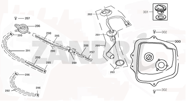 Benzintank Santini Capri dunkelblau