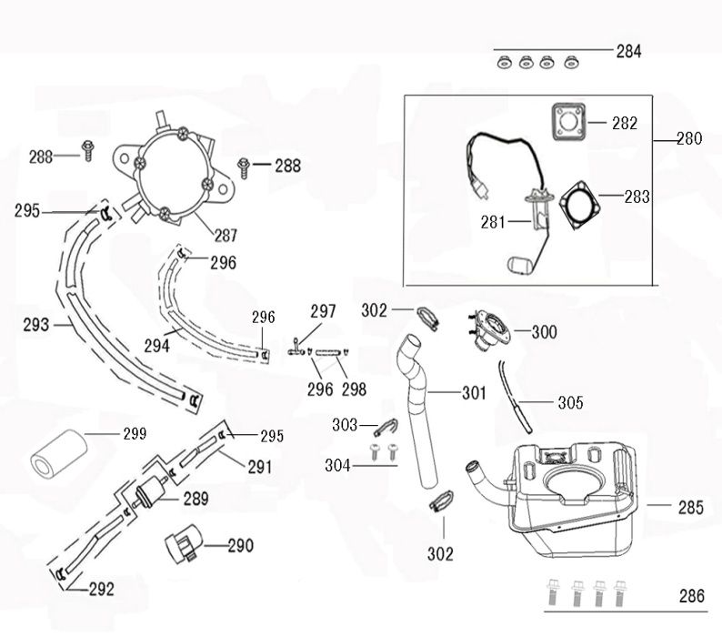 Benzintank Benzhou ZN50QT-36 Champagner