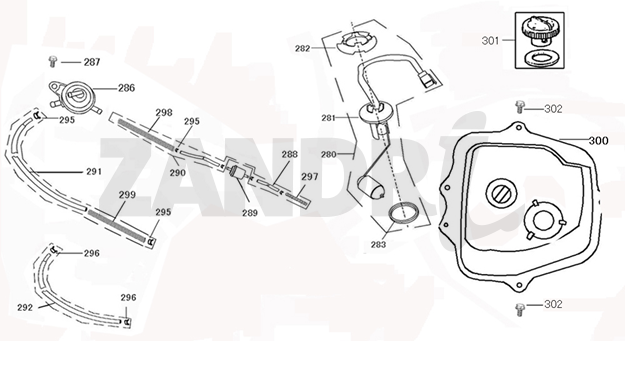 Benzintank BTC Riva Sport flach matt-anthrazit