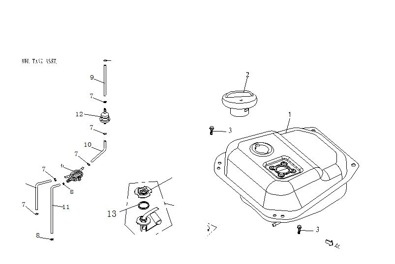 Benzintank China Ape50 weiß