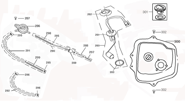 Benzintank China Classic S schwarz