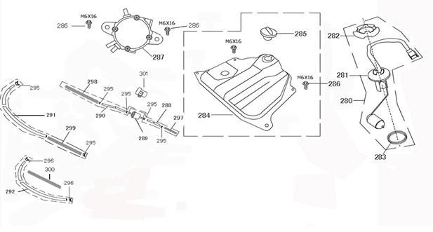 Benzintank China Joy rot