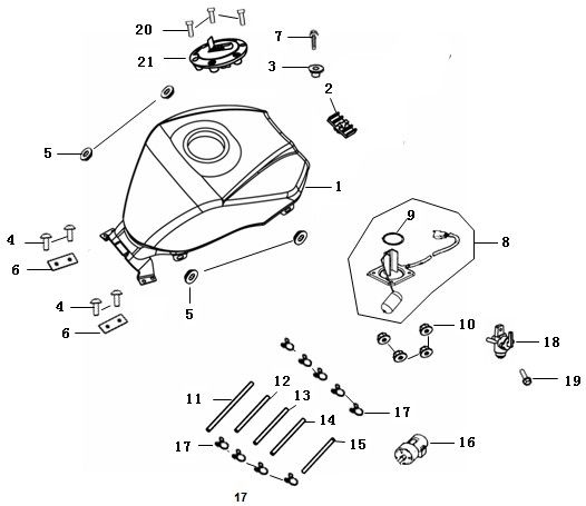 Benzintank China Strada
