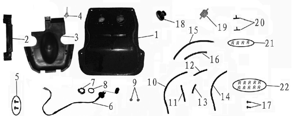 Benzintank China Touring schwarz