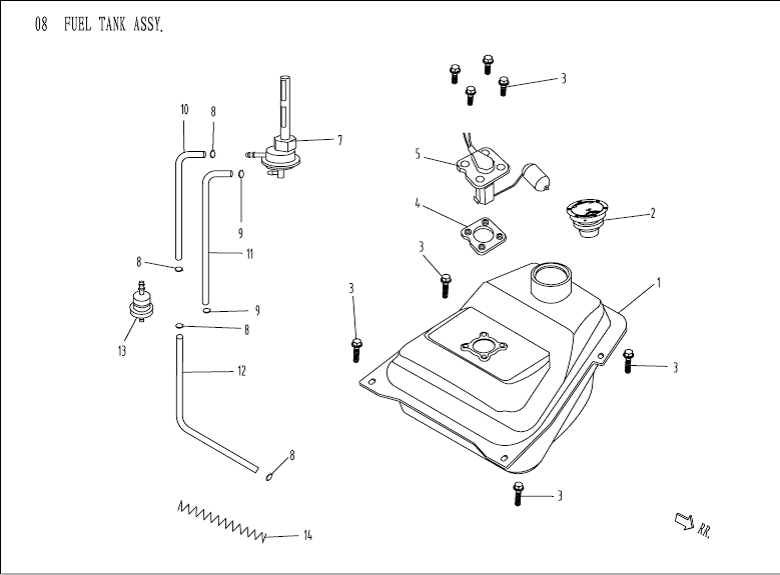 Benzintank China Venom weiß