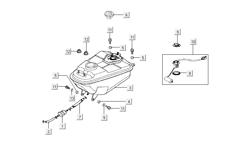 Benzintank Kymco Activ 4-Takt blau-schwarz