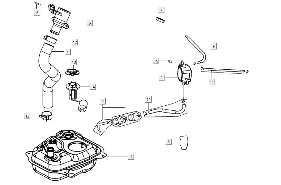 Kraftstofftank Kymco Agility 16'+ 4t glänzend schwarz