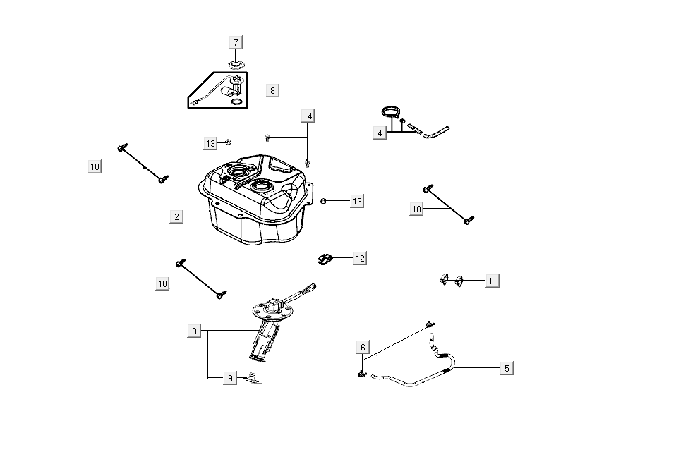 Kraftstofftank Kymco Agility Delivery 4-Takt euro4 weiß