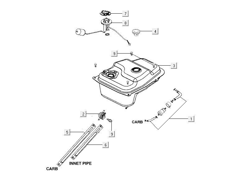 Benzintank Kymco City 16' 4-Takt weiß