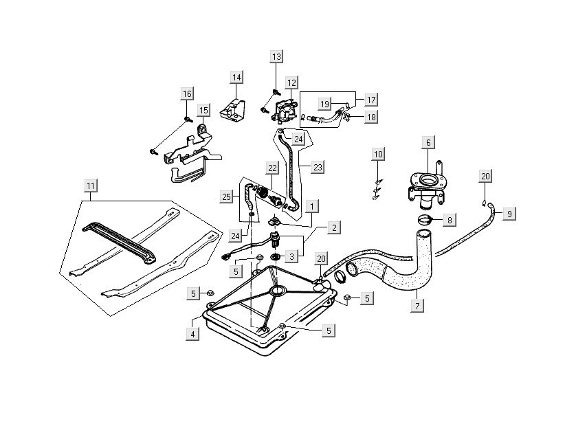 Benzintank Kymco Dink LC 2-Takt silber