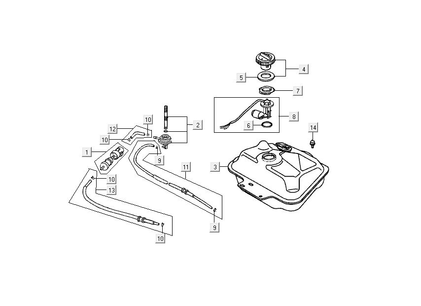 Kraftstofftank Kymco DJ 2-Takt Silber