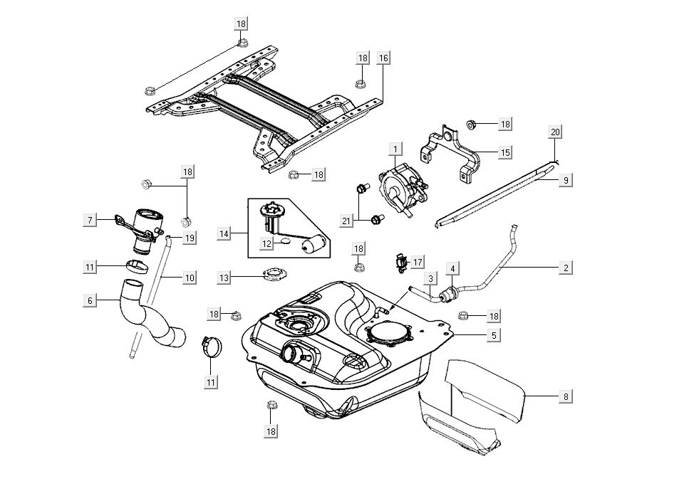 Kraftstofftank Kymco G-Dink 2-Takt Dunkelgrau