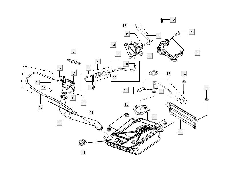Benzintank Kymco Grand Dink 2-Takt Anthrazit