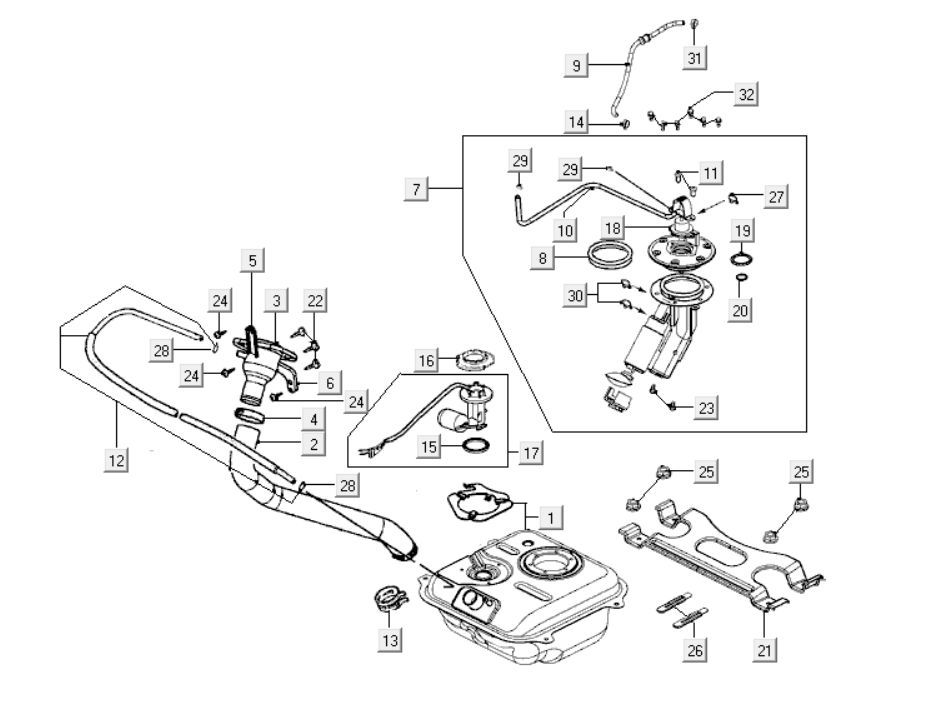 Treibstofftank Kymco New Dink 200i