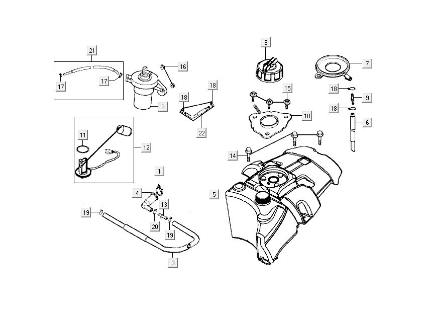 Benzintank Kymco People 2-Takt dunkelgrau
