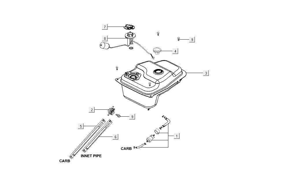 Benzintank Kymco Super8 4-Takt ab 2009 rot