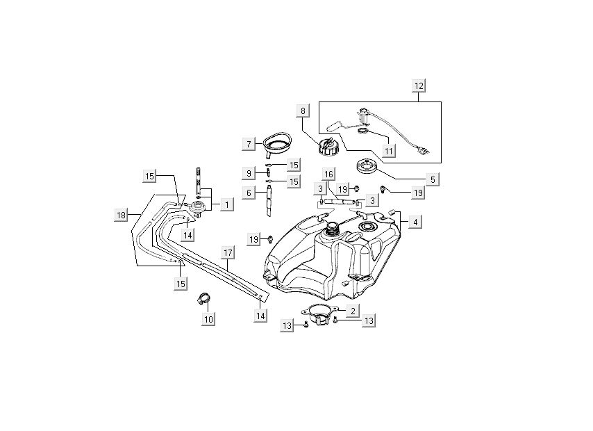 Benzintank Kymco Super9 Wechselstrom o.m 2-Takt mattschwarz gelb