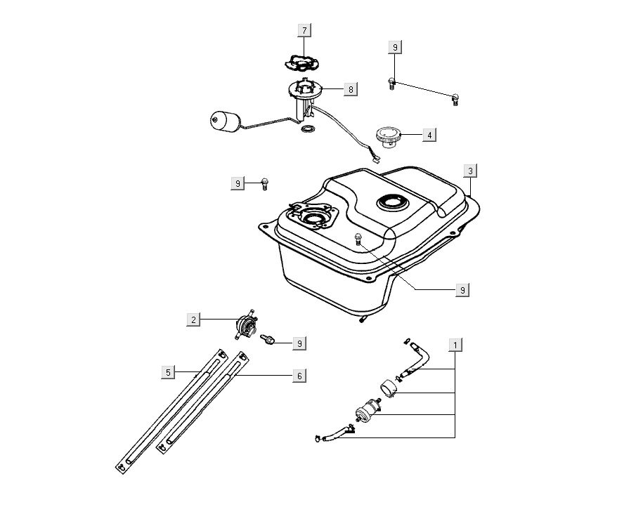 Kraftstofftank Kymco Super 8 Street 4-Takt blau