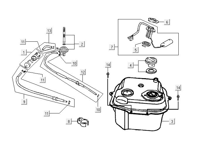 Kraftstofftank Kymco Vitality 4t ac diamantschwarz