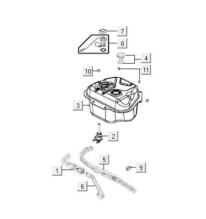 Kraftstofftank Kymco VP50 4t ac Eiche Metallic