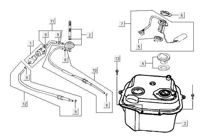Kraftstofftank Kymco Yup 2t Wechselstrom klassisch grün