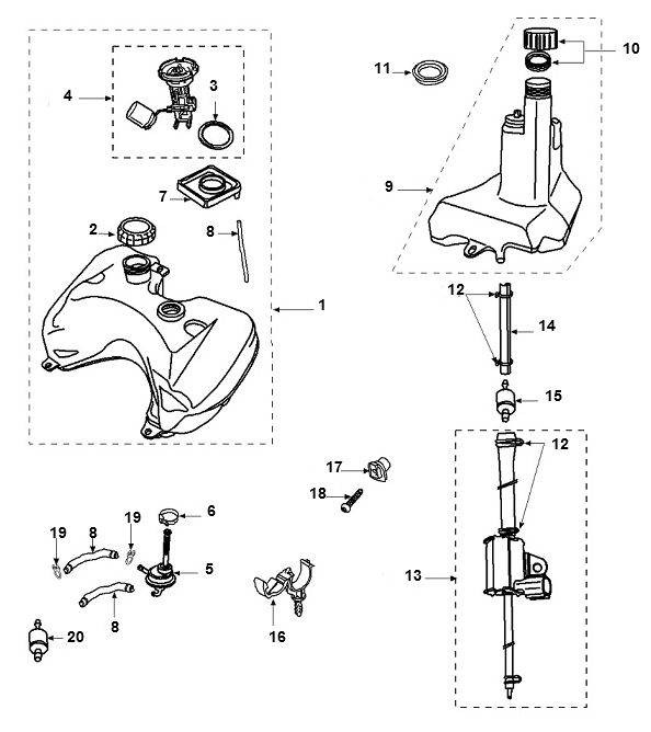 Benzintank Peugeot Speedfight 2 AC E2 2-Takt
