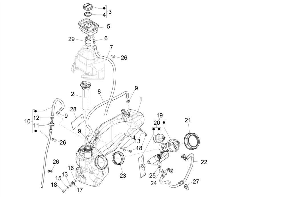 Benzintank Piaggio Liberty 50 4-Takt (IGET Euro 4)