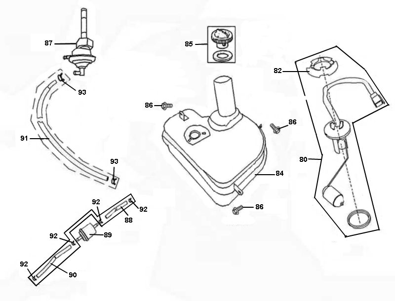 Benzintank Senzo Retro GT2 4-Takt