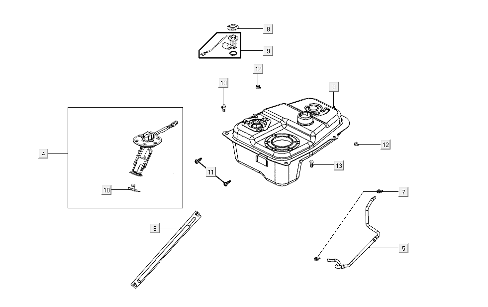 Kraftstofftank Kymco Super8 Street 50i E4 Matt Schwarz