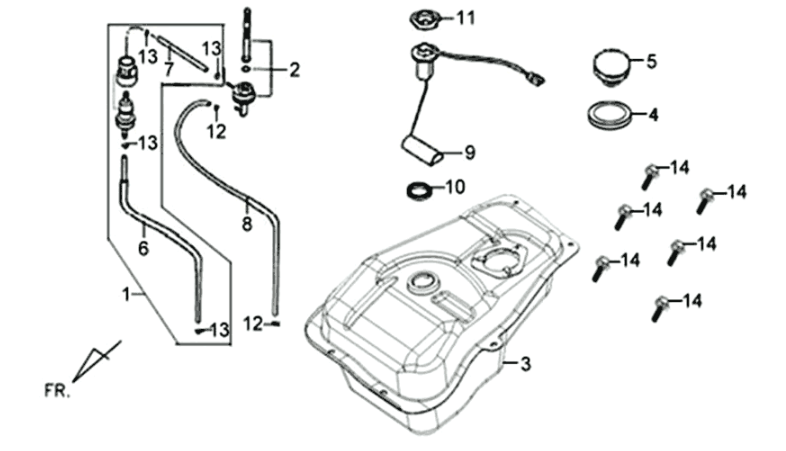 Sym XPRO 50 E4 Benzintank