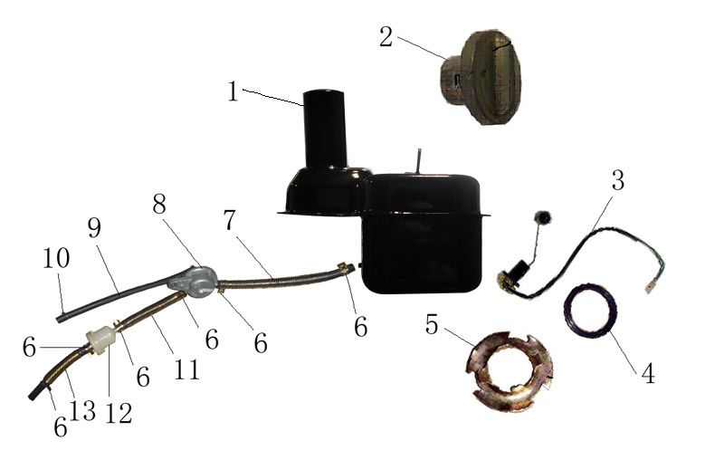 Benzintank Turbo RG50 weiß schwarz