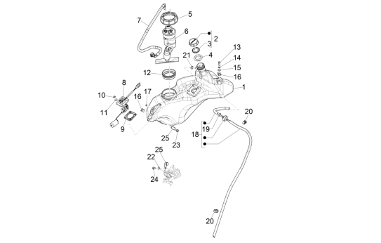 Benzintank Vespa Primavera 4-Takt 3-Ventil (Euro4-Einspritzung iget)