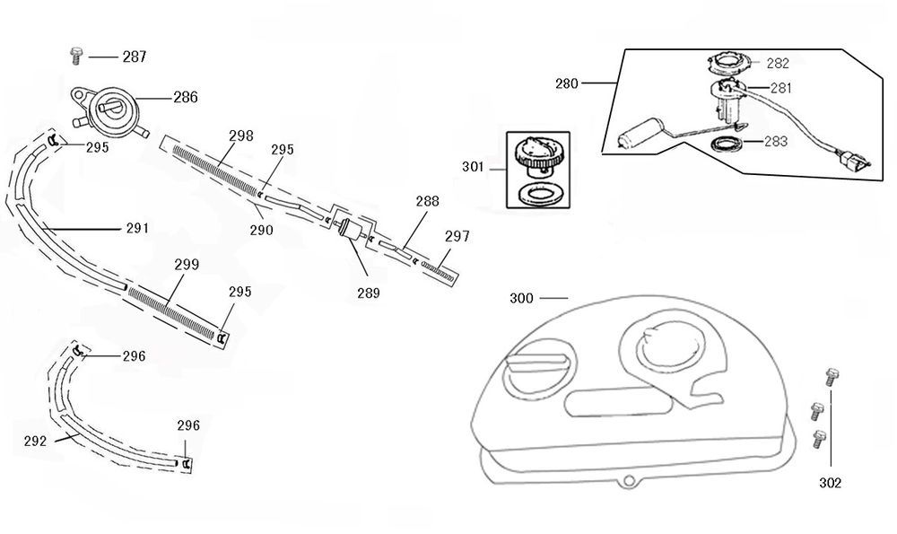 Benzintank Znen Grace schwarz