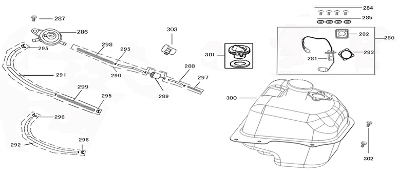 Benzintank Znen Revival rot weiß