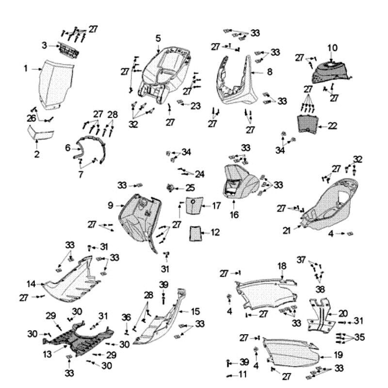 Beschichtung Peugeot New Vivacity 4-Takt Blau