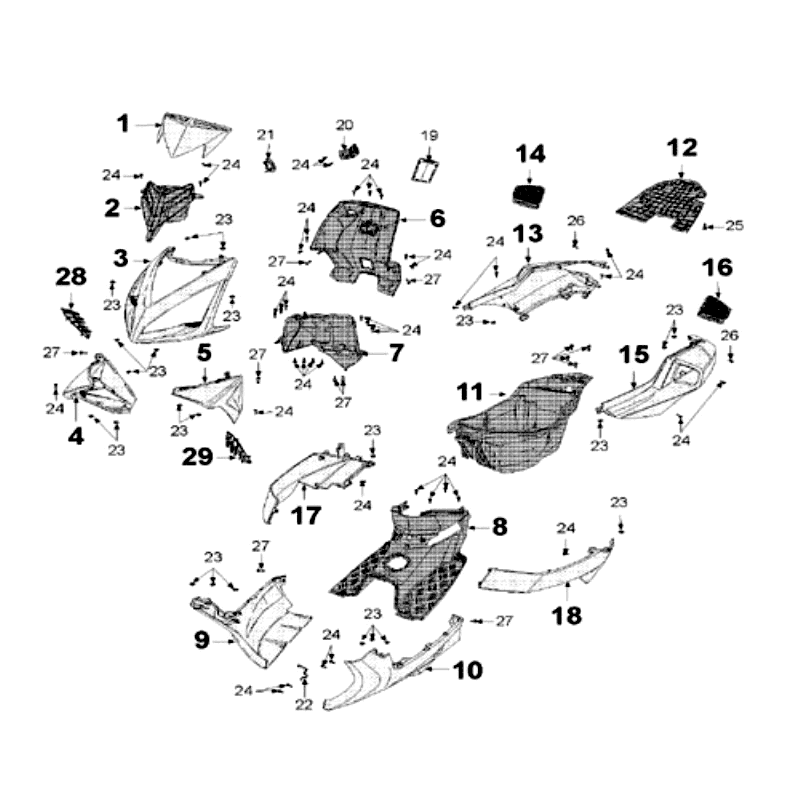 Überzug Peugeot Speedfight 3 AC Rot