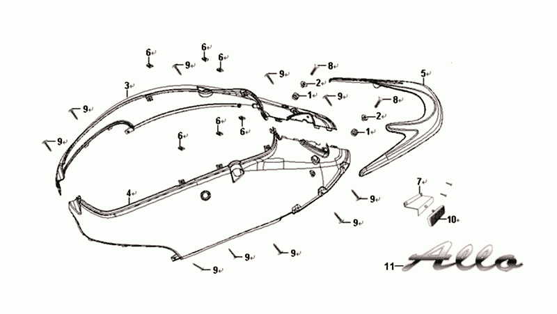 Beschichtung Sym Allo Euro4 (BK-5560S) Hell Schwarz