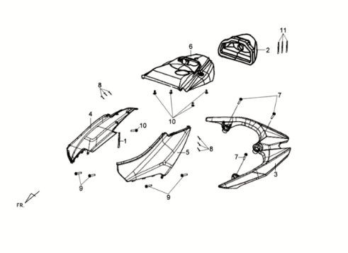 Beplating Sym Crox 50 E3 WIT/GRIJS (R010CA/BK5560S)