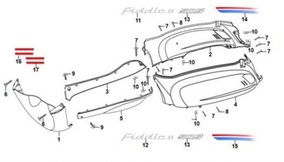 Beplating Sym Fiddle II Euro4 Blue (BU-280S)