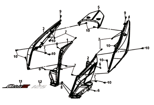 Beplating Sym Orbit III 125I E4 WHITE (WH-006)