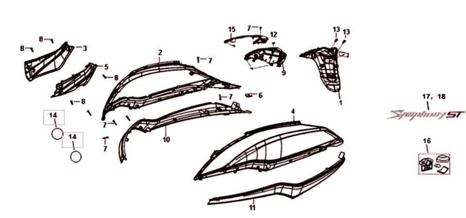 Beschichtung Sym Symphony ST Euro4 (GY-010U) mattgrau