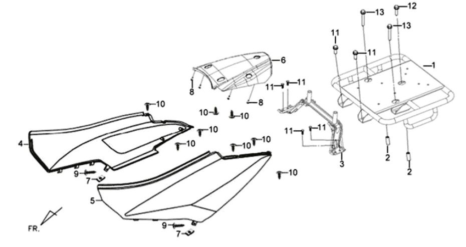 Beplating Sym XPRO 50 4-takt AC Euro 4 Red (R010-CA)