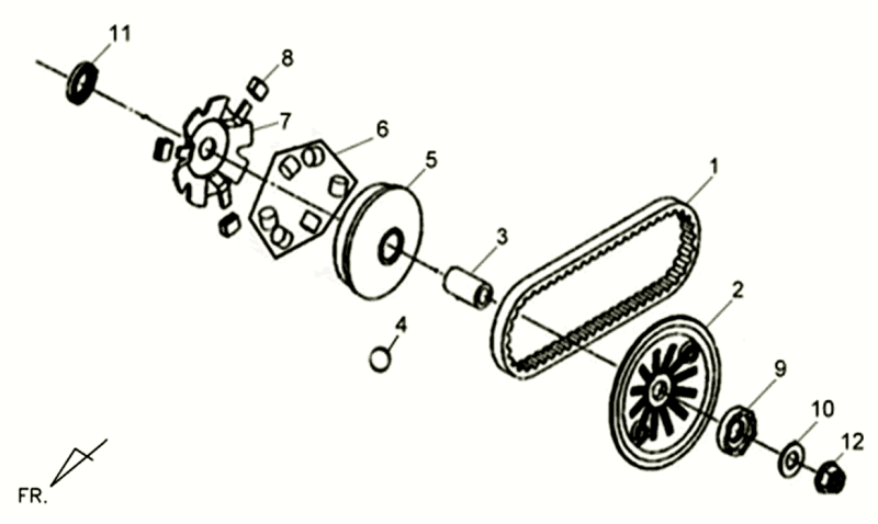 Flansch V String Sym Allo GT (WH006 S882U) Bewegungslicht weiß/silber