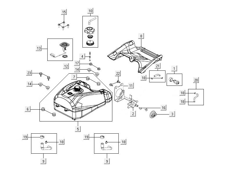 Benzintank Kymco MXU 500