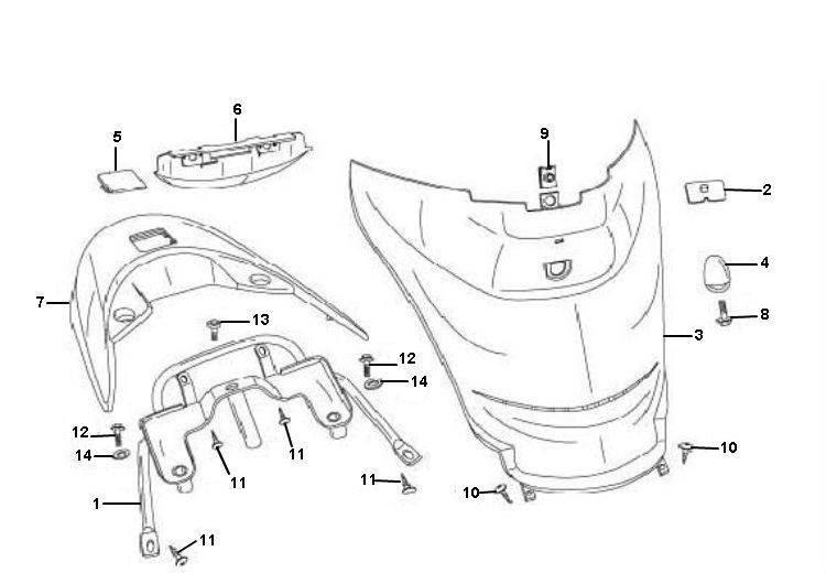 Körperabdeckung Znen ZN50QT-11 4-Takt