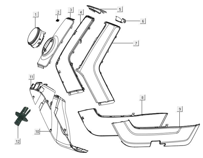 Hauben - vorne mattschwarz Niu N1S