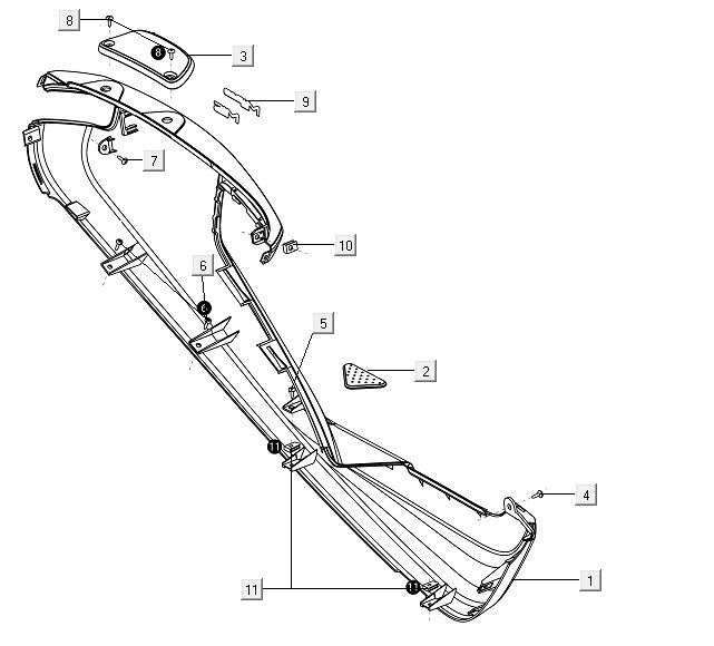 Seitenverkleidung links Niu M1 anthrazit