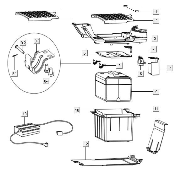 Batterie - Trittbrett Niu NQI Cargo
