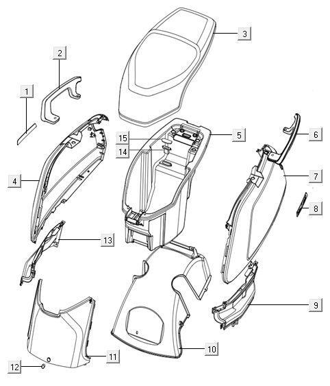 Heckhauben Niu mattgrau N1S